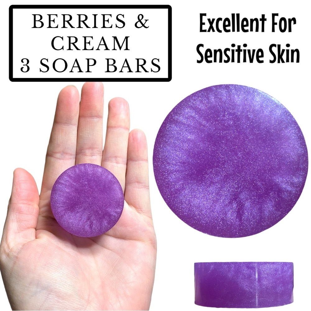 1 Bar, Berry Cream Round Soap, Handmade ( PRICE IS FIRM ) - Picture 1 of 1